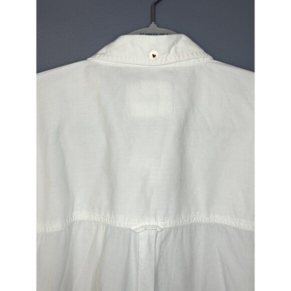 American Eagle Shirt Womens L White Oversized Fit Boyfriend Button Long Sleeve - Picture 7 of 16